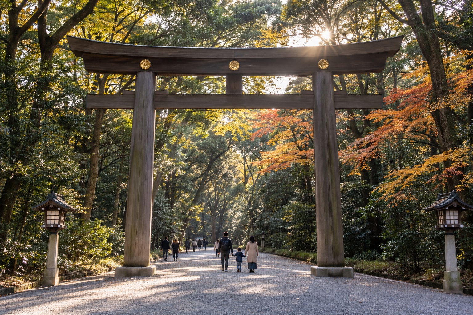 Illustrative forest approach to Meiji Jingu