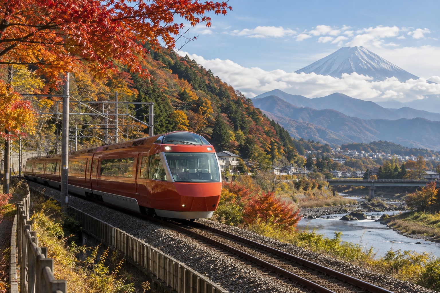 Illustrative view of a Romancecar travelling toward Hakone