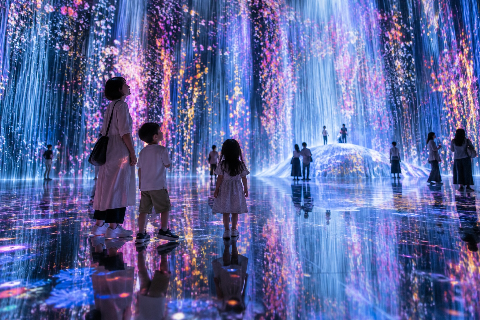 Illustrative immersive digital-art installation at teamLab Biovortex Kyoto